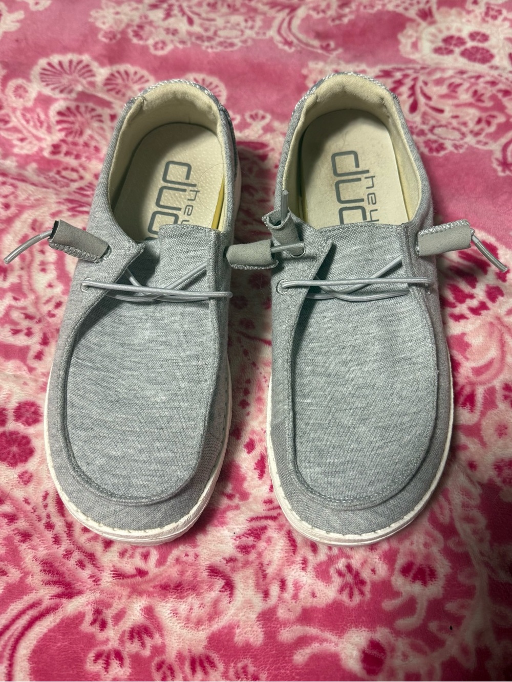 Hey Dude Light Gray Casual Slip-On Sneakers